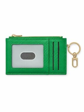 GREEN RFID Blocking Bifold Multi Card Case Wallet with Zipper Pocket